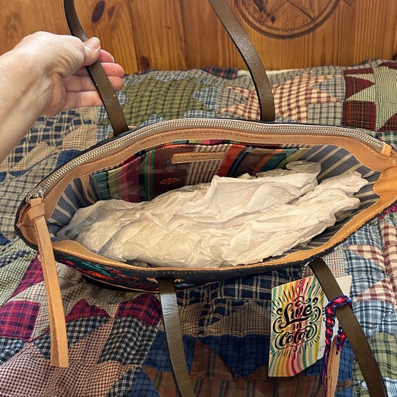 Consuela Black Tote with Multicolor Floral Embroidery - Picture 13 of 16